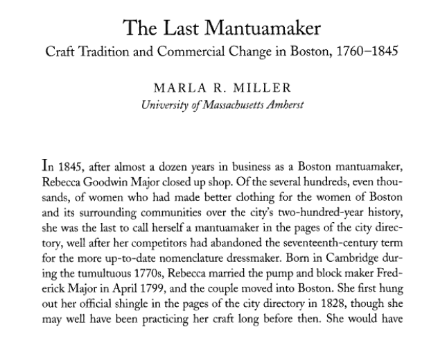 The Last Mantuamaker